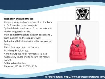 Best Tennis Bag For Juniors Womens