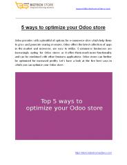 5 ways to optimize your Odoo store