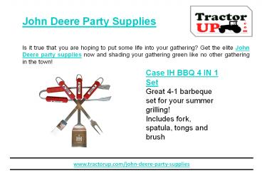 John Deere party supplies