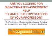 Online Bioinformatics Assignment Help By MyAssignmenthelp.com Experts