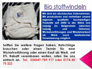 Bio stoffwindeln