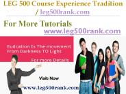 LEG 500 Course Experience Tradition /  leg500rank.com