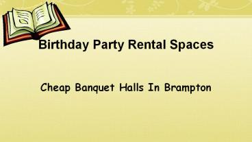 Private Party Rooms Brampton