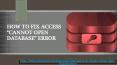 HOW TO FIX ACCESS “CANNOT OPEN DATABASE” ERROR PowerPoint PPT Presentation