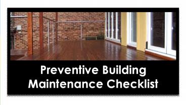 Preventive Building Maintenance Checklist