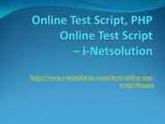Online Test Script, PHP Online Test Script - i-Netsolution