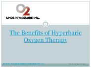 The Benefits of Hyperbaric Oxygen Therapy