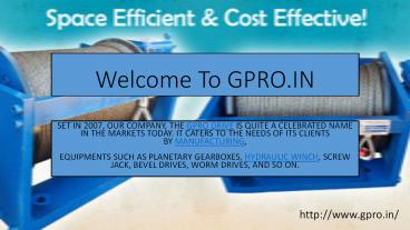 GPRO- Planetary Gear Boxes Suppliers, Manufacturers in Delhi