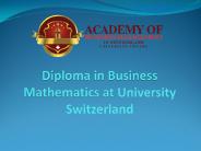 Diploma in Business Mathematics at University Switzerland