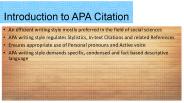 Introduction to APA Citation Style
