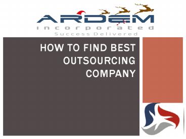 How to find best Outsourcing company