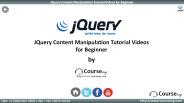 JQuery Content Manipulation Tutorial videos for Beginner