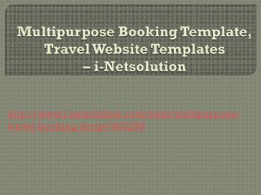 Multipurpose Travel Booking Template, Travel Website Templates