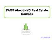 FAQS About NYC Real Estate Courses