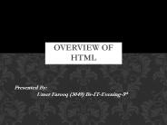 Overview of HTML