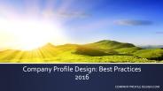 Company Profile Design: Best Practices 2016