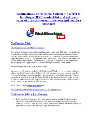 Notification PRO Review-TRUST about Notification PRO and 80% discount