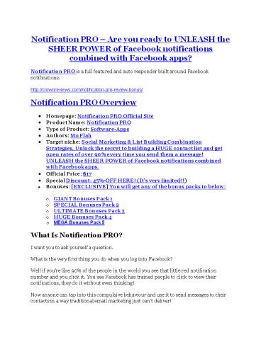 Notification PRO review & huge +100 bonus items