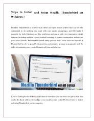 Install and Setup Mozilla Thunderbird on Windows 7