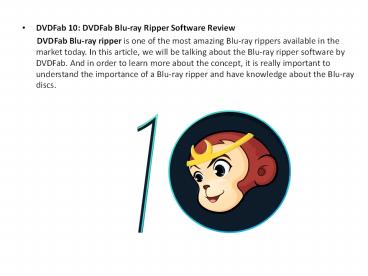 DVDFab 10: DVDFab Blu-ray Ripper Software Review