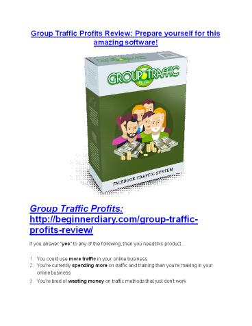 Group Traffic Profits review & huge +100 bonus items