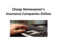 Cheap Homeowner's Insurance Companies Online
