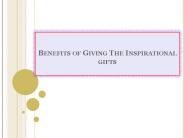 Benefits of Giving The Inspirational gifts