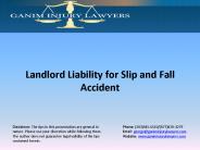 Landlord Liability for Slip and Fall Accident