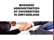 Business Administration at Universities in Switzerland