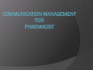 communication management for pharmacist