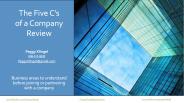 The Five C's of a Company Review