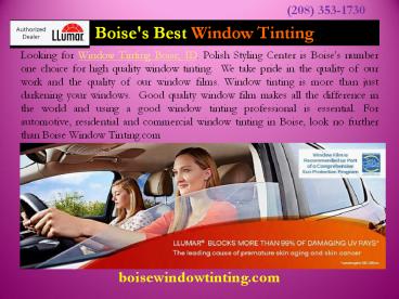Window Tinting in Boise|Boise Window Tinting