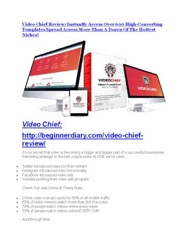 Video Chief review in particular - Video Chief bonus