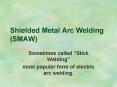 Shielded Metal Arc Welding (SMAW) PowerPoint PPT Presentation