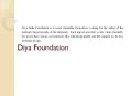 Diya foundation non profit organizations PowerPoint PPT Presentation