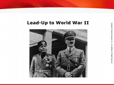 Lead-Up to World War II