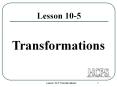 Lesson 1 Transformations PowerPoint PPT Presentation