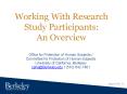 Working With Research Study Participants: An Overview PowerPoint PPT Presentation