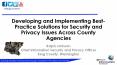 Developing and Implementing Best-Practice Solutions for Security and Privacy Issues Across County Agencies PowerPoint PPT Presentation