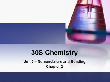 30S Chemistry