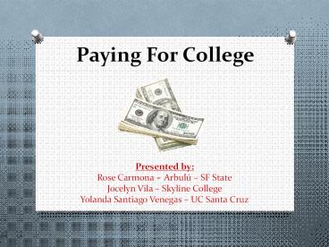 Paying For College