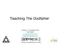 Teaching The Godfather PowerPoint PPT Presentation