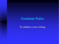 Grammar Rules PowerPoint PPT Presentation