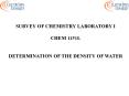 Determination of the Density of Water PowerPoint PPT Presentation