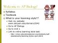 Welcome to AP Biology! PowerPoint PPT Presentation