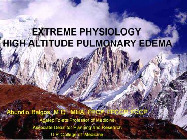 EXTREME PHYSIOLOGY