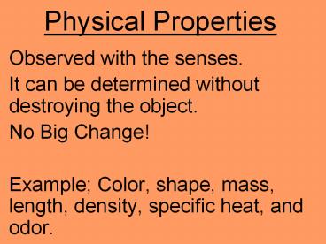 Physical Properties