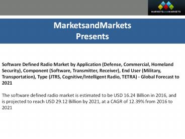 Software Defined Radio Market and New Trends
