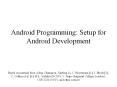 Android Programming: Setup for Android Development PowerPoint PPT Presentation
