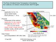 The Role of Ambient Noise Tomography in Developing